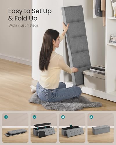 43.3 Inches Folding Storage Ottoman Bench