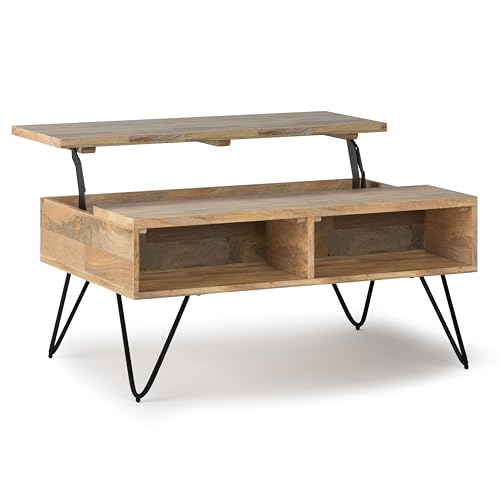 Hunter 36" Wide Solid Mango Wood Coffee Table in Natural