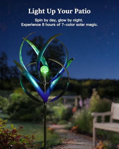 Outdoor Wind Spinners with Solar Light