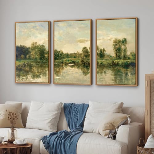 Vintage Nature Framed Canvas Wall Art Set of 3 (3 Count)