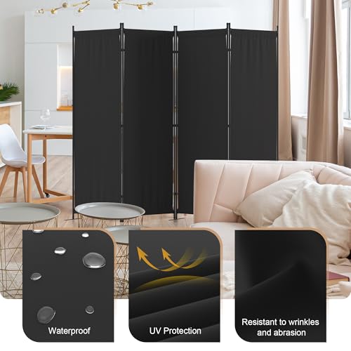 Folding Screen Room Divider 4 Panel for Room Separator 6FT