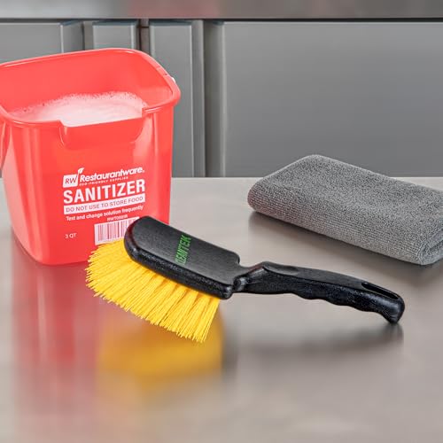4 in Black Plastic Utility Scrub Brush