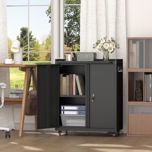 Metal Storage Cabinet with Wheels