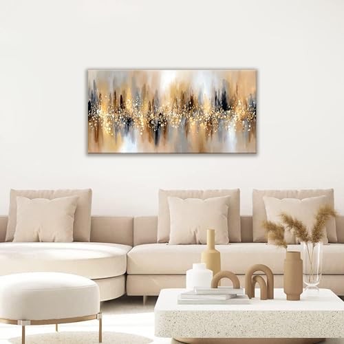 Gold Abstract Canvas Wall Art Prints Decor For living Room 20" × 40"