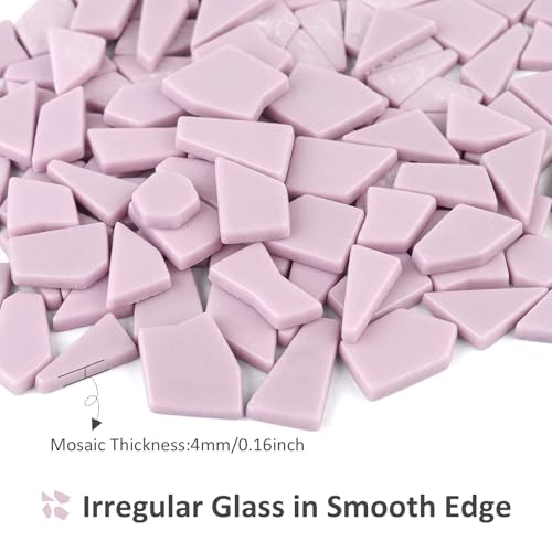 200g Pink Mosaic Tiles for Crafts Bulk (7.05 Ounce)
