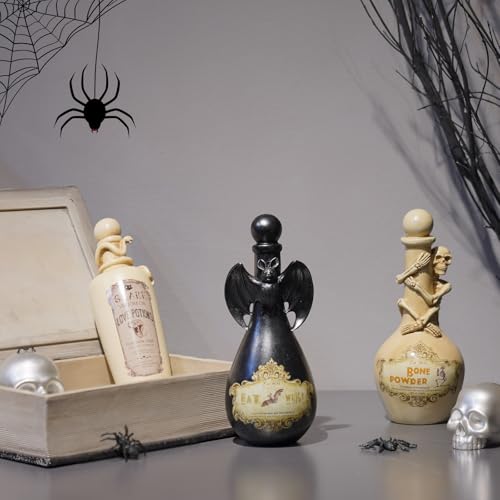 Halloween Poison Bottles Resin Snake Witch Potion Decor