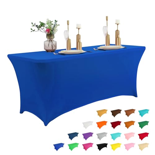 4FT Table Cloth for Rectangular Spandex Royal Blue Table Cover