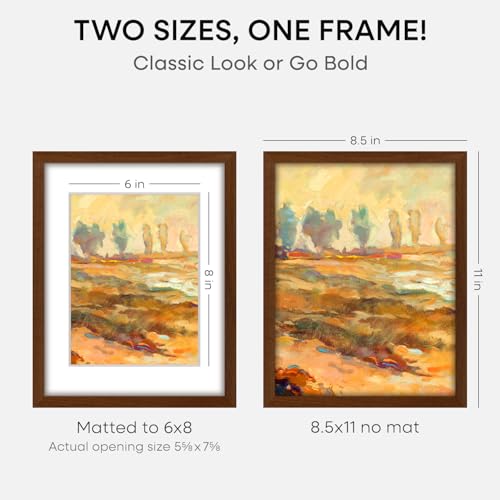 8.5x11 Brown Oak Picture Frame