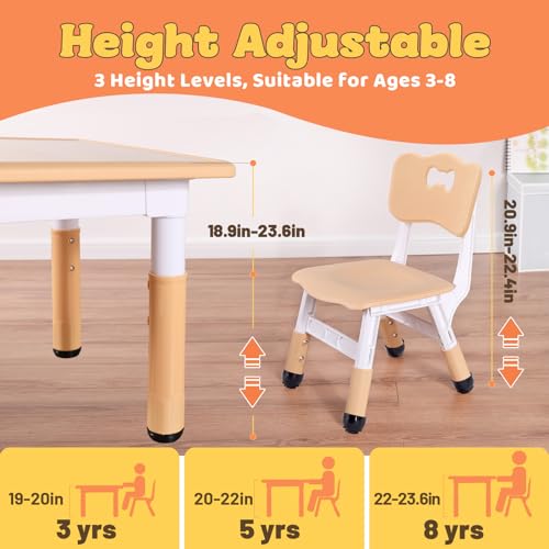 Kids Table and 4 Chairs Set for Ages 3