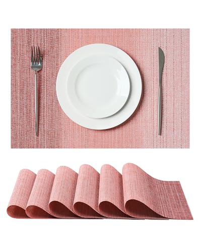 Gradient Pink Woven Placemats Set of 6 (6 Count)