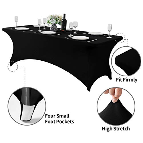 Spandex Table Cover for 8FT or 4ft or 6ft Table Universal Fitted Stretch Tablecloth for Party