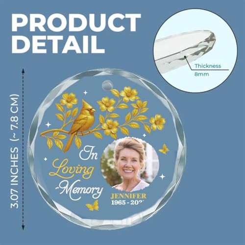 Our Loving Memory Glass Ornament for Loss of Loved Ones