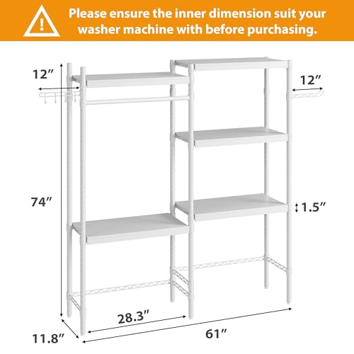Double Row Over Washer and Dryer Storage Shelves