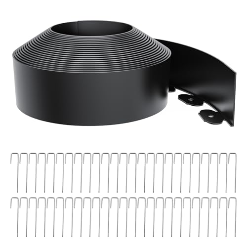 Landscape Edging 4 Inch Tall 40FT with 50Pcs Metal Spikes