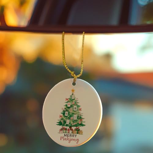 Candy Cane Mahjong Christmas Tree Ceramic Ornament Gifts