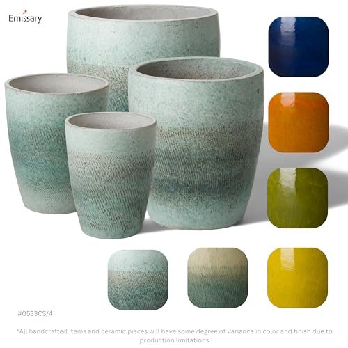 Bullet 11.5 in. Coastal Splash Ceramic Round Planter