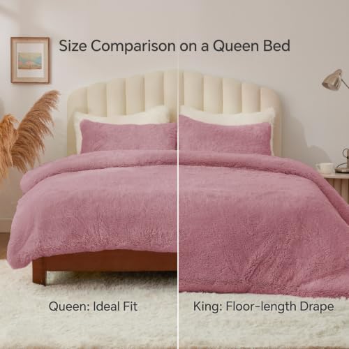 Dusty Pink Fluffy Comforter Set Twin