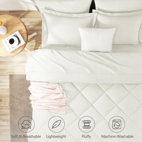 Queen Comforter Set 88"x88" Ivory