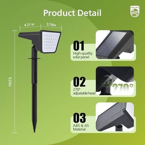 2 Packs Solar Spot Lights Outdoor Waterproof (2 Count)