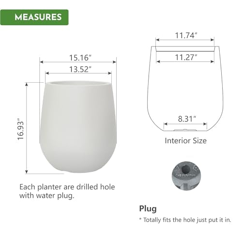 16.9" H Large Tall Plastic Planter w