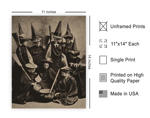 Vintage Witches Cooking Poster