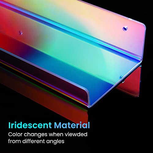 4 Pcs 15" Iridescent Acrylic Shelves for Wall Decor and Display (4 Count)