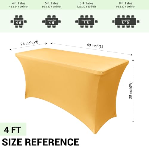 4ft Stretch Spandex Table Cover for Folding Tables (2 Count)