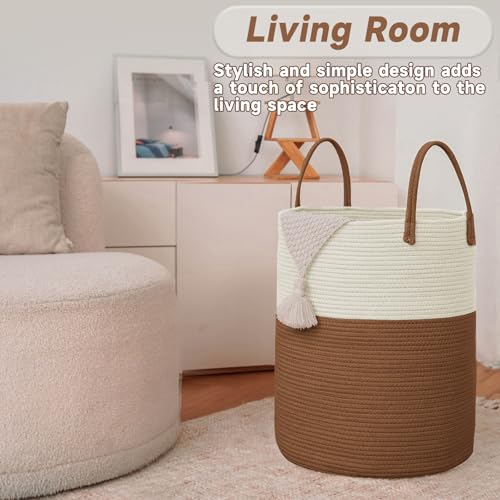 100L Cotton Rope Laundry Basket Hamper