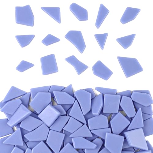 200g Blue Mosaic Tiles for Crafts Bulk (7.05 Ounce)
