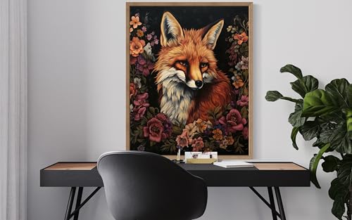 Fox and Flower Poster Art Print