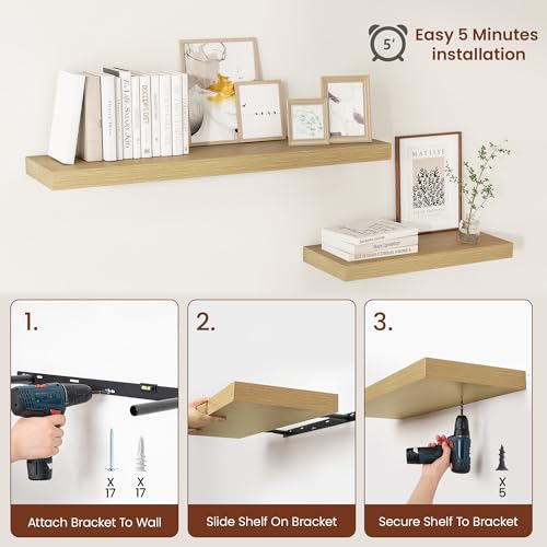 Deep Floating Shelves 55x12” Set of 2 (2 Count)