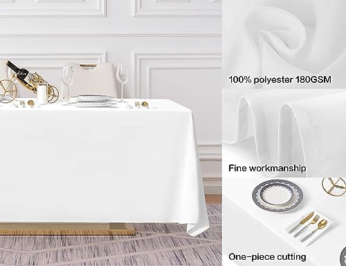 10 Pack 90x156 Inch White Tablecloth for 8 Foot Rectangle Tables (10 Count)