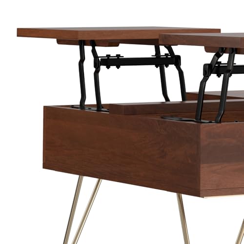 Hunter 32" Wide Solid Mango Wood Coffee Table in Umber Brown