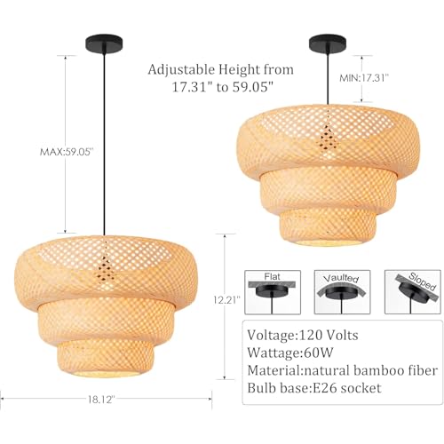 18.5" Bamboo Pendant Light