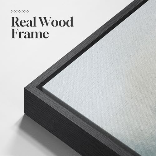 Large Framed Blue Nature Landscape Wall Art for Living Room (3 Count)