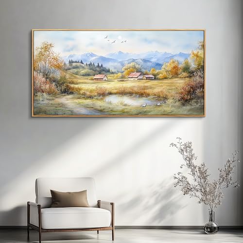 Large Canvas Wall Art For Living Room Wall Decor For Bedroom Office Dining Room Rural Landscape Wall Painting Printing Artwork Pictures Farmhouse Home Decoration Mural 30 x60 Wood Frame