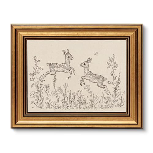 Vintage Gold Framed Wall Art for Living Room