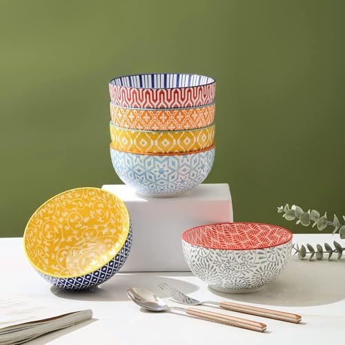 Ceramic 12 OZ Dessert Bowls Set (6 Count)