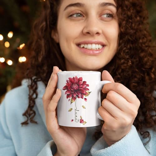 Dahlia Flower Design Coffee Mug