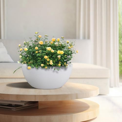 13 inch Large Hanging Planters Plant Pots for Outdoor Indoor Plants with Drainage Holes and Chain (2 Count)