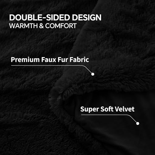 Black Fluffy Comforter Set King