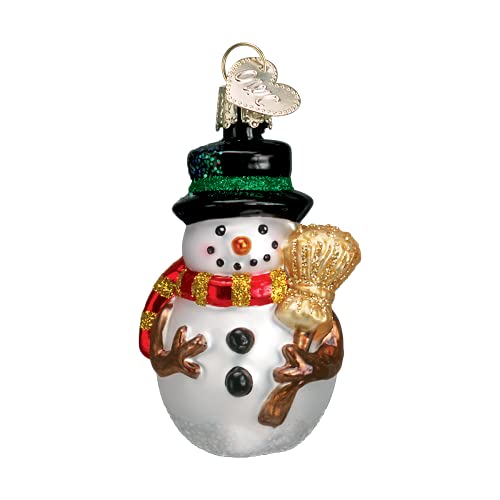 Ornaments Red Scarf Miniature Mr. Snowy Glass Blown Ornaments for Christmas Tree