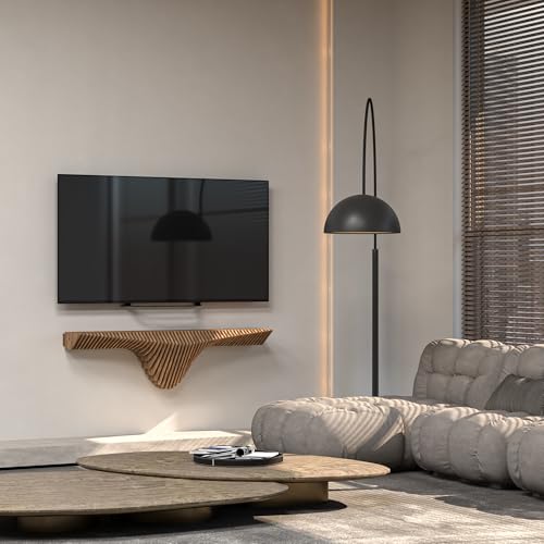 Parametric 50 Floating Shelf Modern Geometric 3D Wavy Wooden Wall Piece