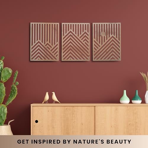 Modern Wooden Wall Sculptures (3 Count)