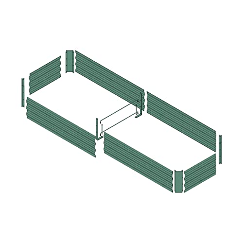8x2x1ft Green Metal Raised Garden Bed Kit