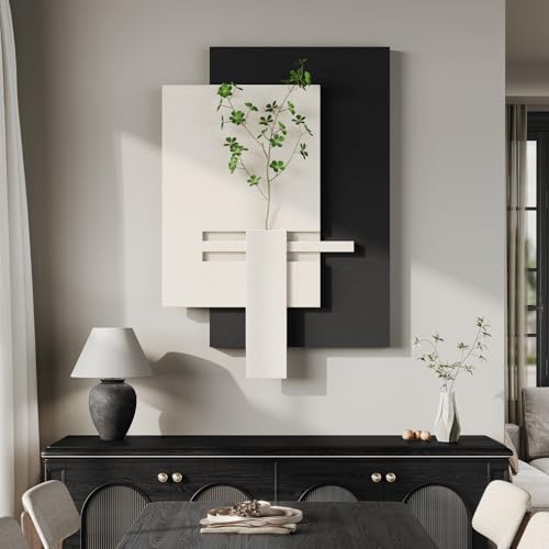 3D Black and White Abstract Wall Art