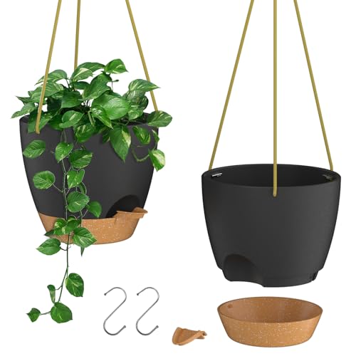 8 Inch Hanging Planters for Indoor Outdoor Plants (2 Count)