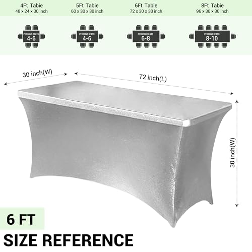 6ft Stretch Spandex Table Cover (2 Count)