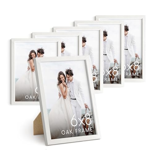 6x8 White Oak Wooden Picture Frame (6 Count)