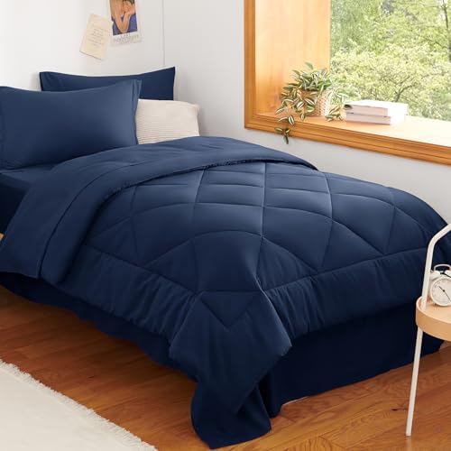 Twin Comforter Set 68"x88" Navy